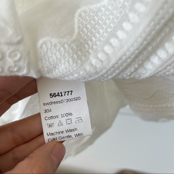 SHEIN White V-Neck Eyelet Layered Mini Dress M - Picture 14 of 14